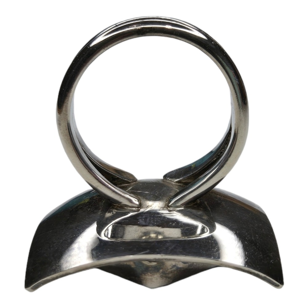 Vintage Sterling Silver 925 Black Onyx Mid Century Modern Cocktail Ring SZ 10.5 - Picture 7 of 11